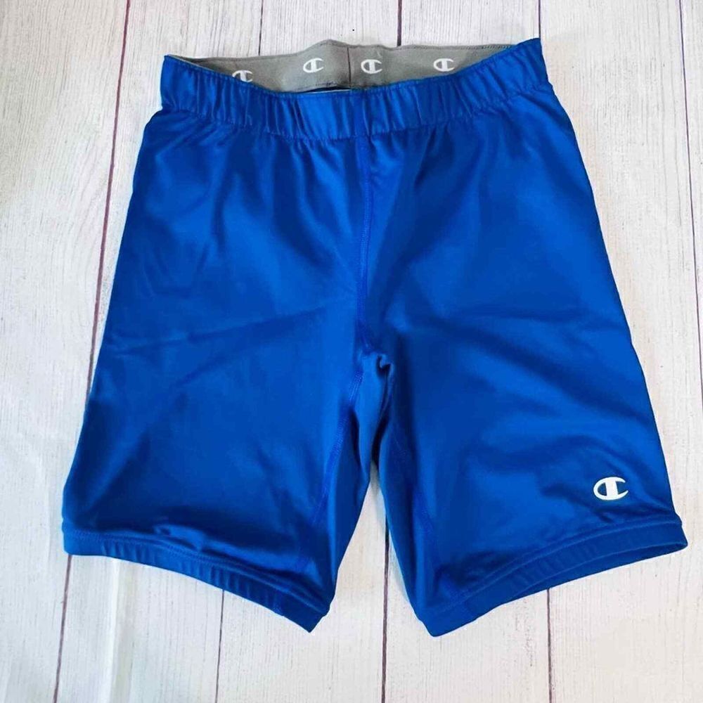 champion blue kids performance shorts